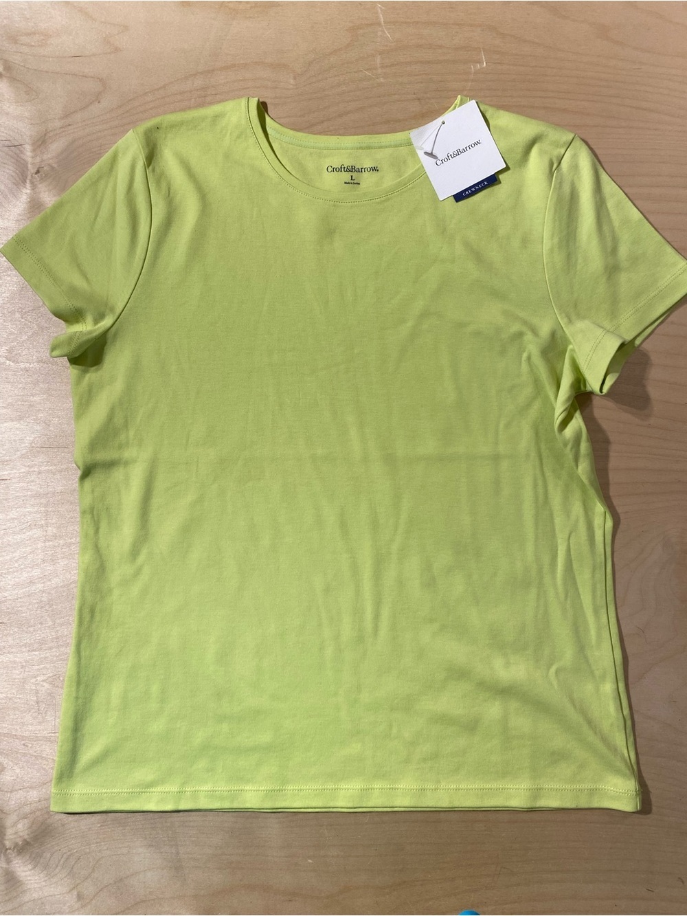 Croft and Barrow Lime Crewneck Short-Sleeve Tee - Women's Large (SB)